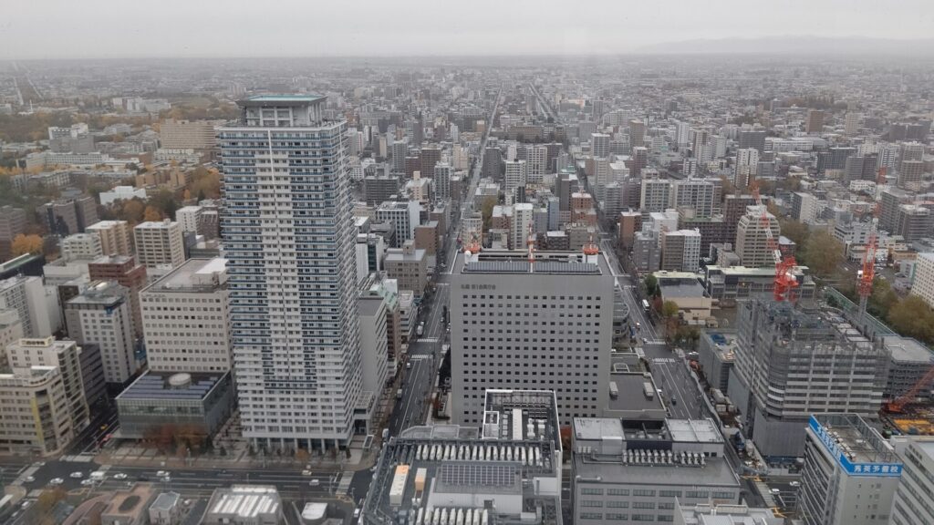 札幌JRタワーのエレベータを降りて見える景色